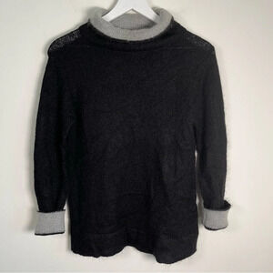 Vintage Chelsea Campbell black and gray mohair turtleneck sweater size small